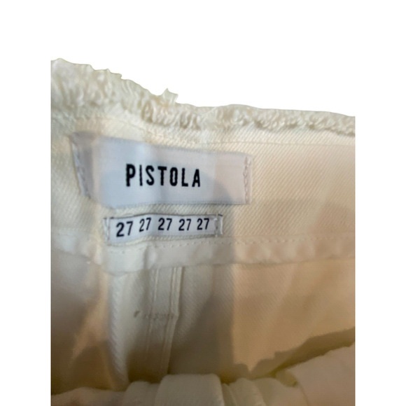 Pistola Womens Pants White 27 Belted Distressed Waist And Hem Wide Leg Trousers - Picture 10 of 12